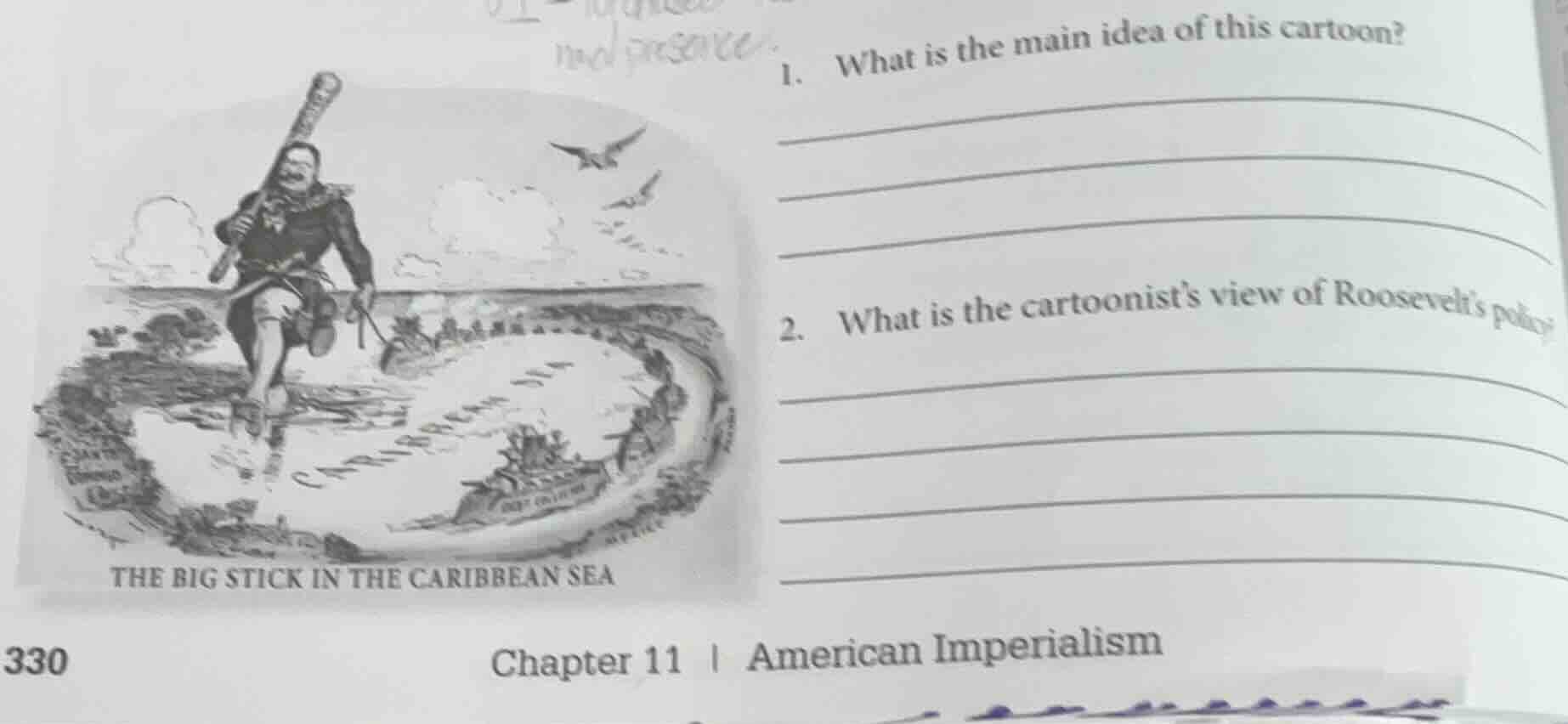 1. what is the main idea of this cartoon? 2. what is the cartoonists vi…