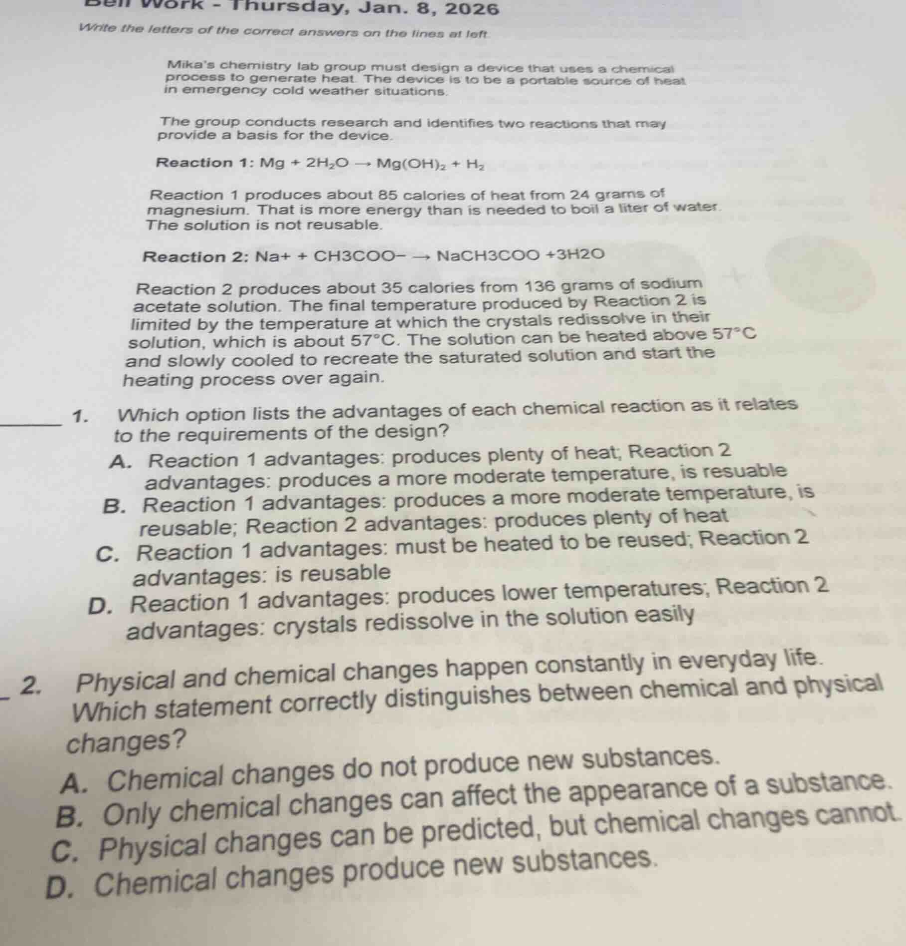 bell work - thursday, jan. 8, 2026 write the letters of the correct ans…