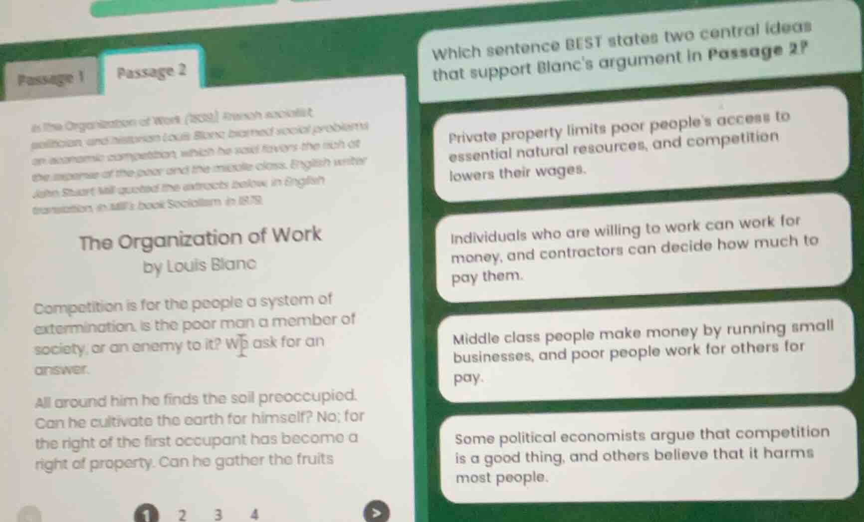 passage 1 passage 2 in the organization of work (1839) french socialist…