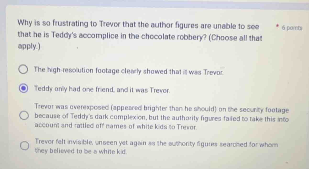 why is so frustrating to trevor that the author figures are unable to s…
