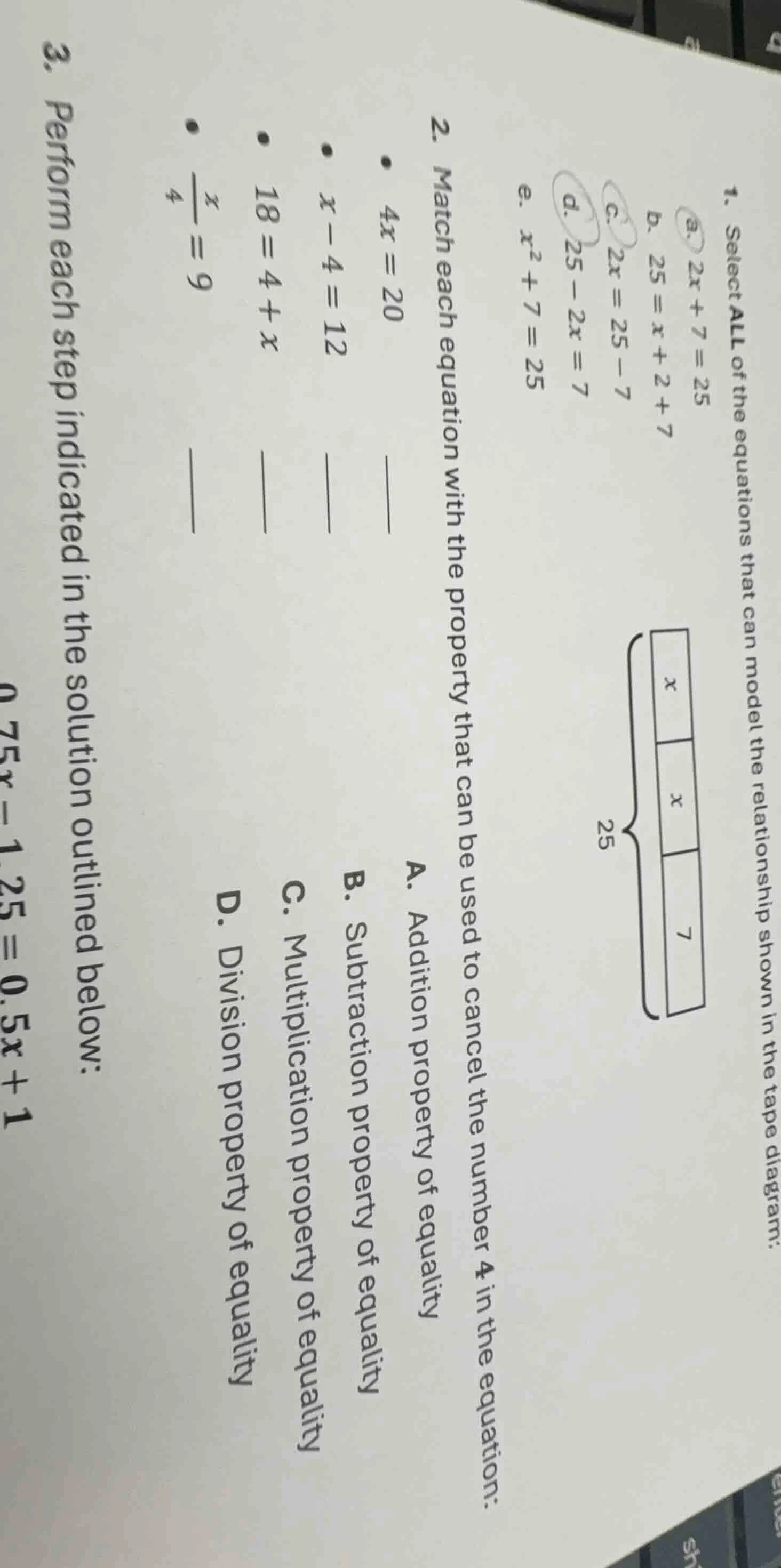 1. select all of the equations that can model the relationship shown in…