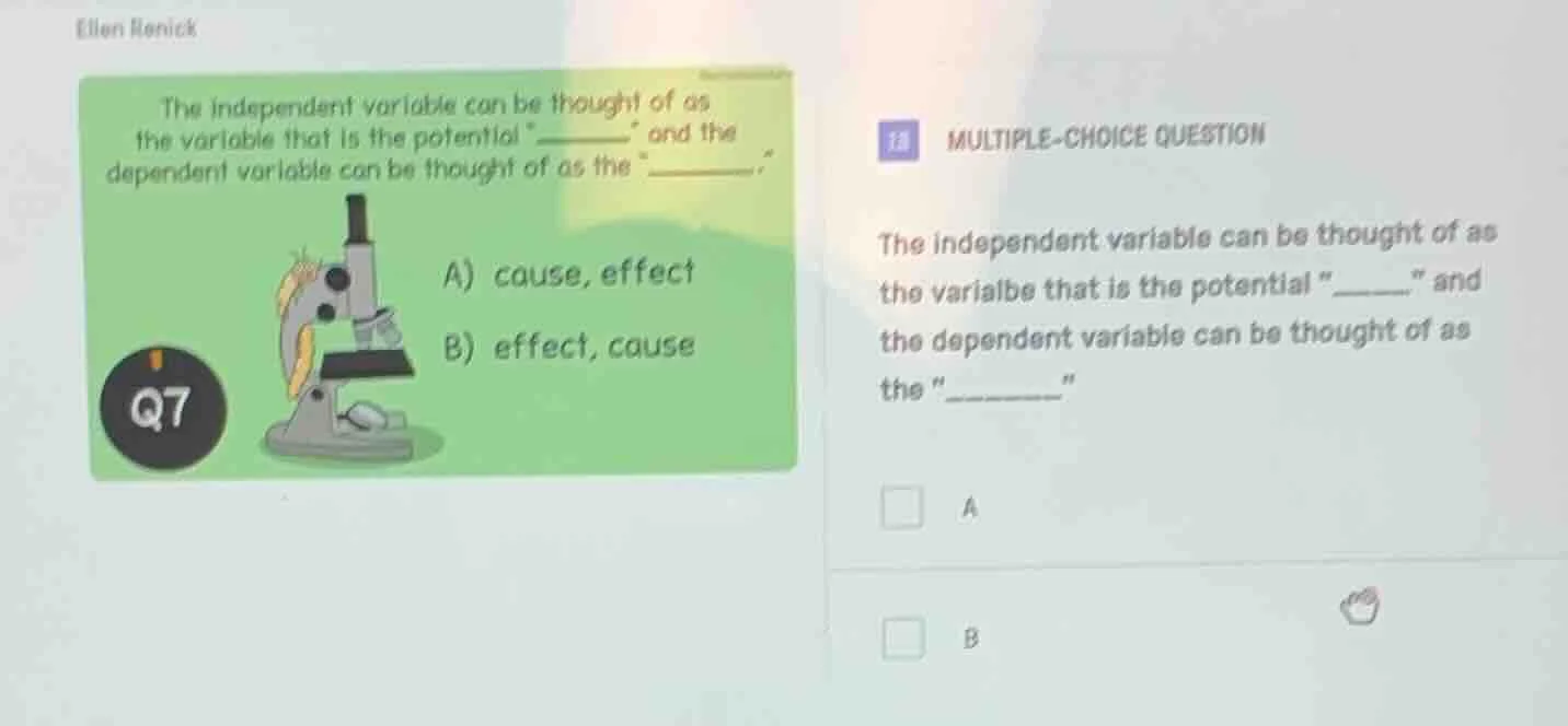 the independent variable can be thought of as the varialbe that is the …