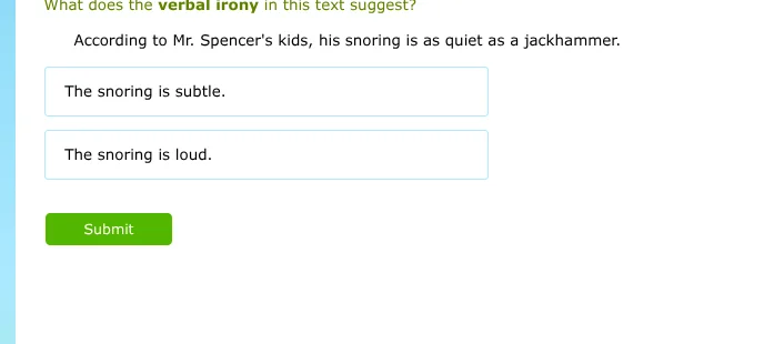 what does the verbal irony in this text suggest? according to mr. spenc…