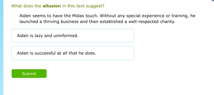 what does the allusion in this text suggest? aiden seems to have the mi…