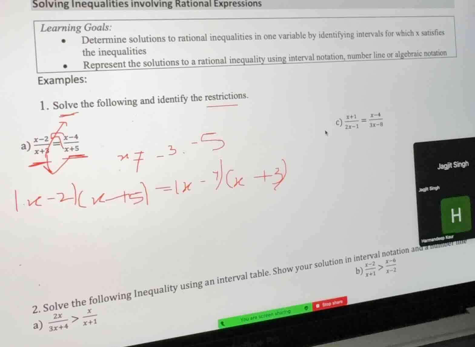 solving inequalities involving rational expressions learning goals: - d…