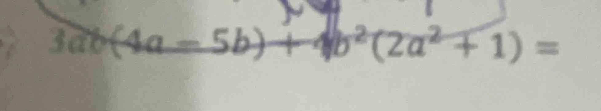 3ab(4a - 5b) + 4b²(2a² + 1) =