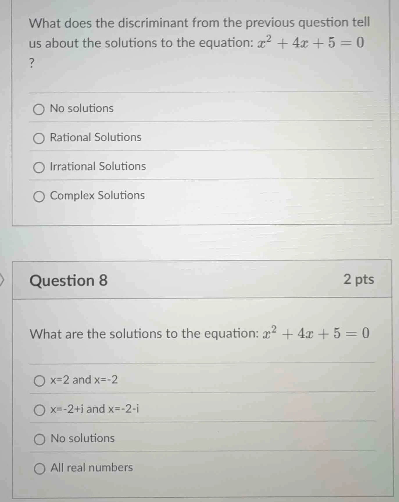 what does the discriminant from the previous question tell us about the…