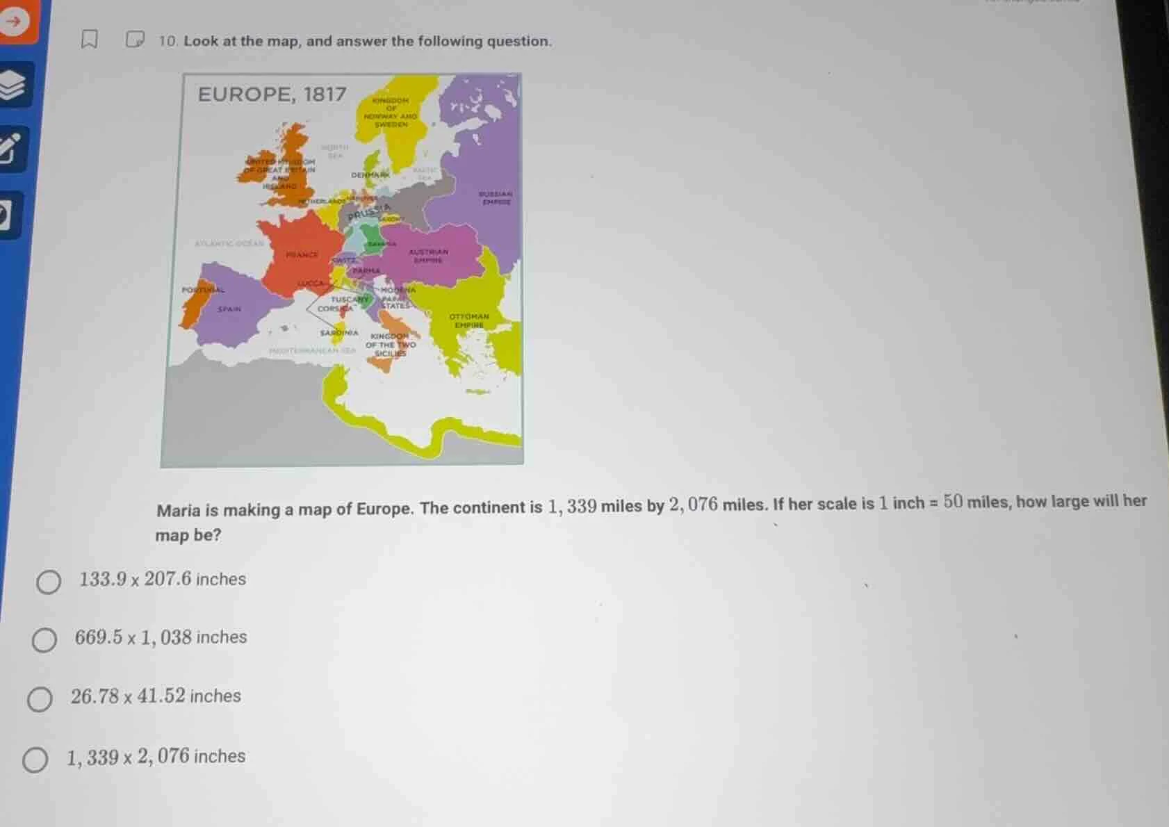10. look at the map, and answer the following question. europe, 1817 ma…