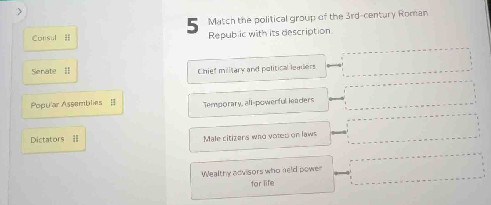 5 match the political group of the 3rd - century roman republic with it…