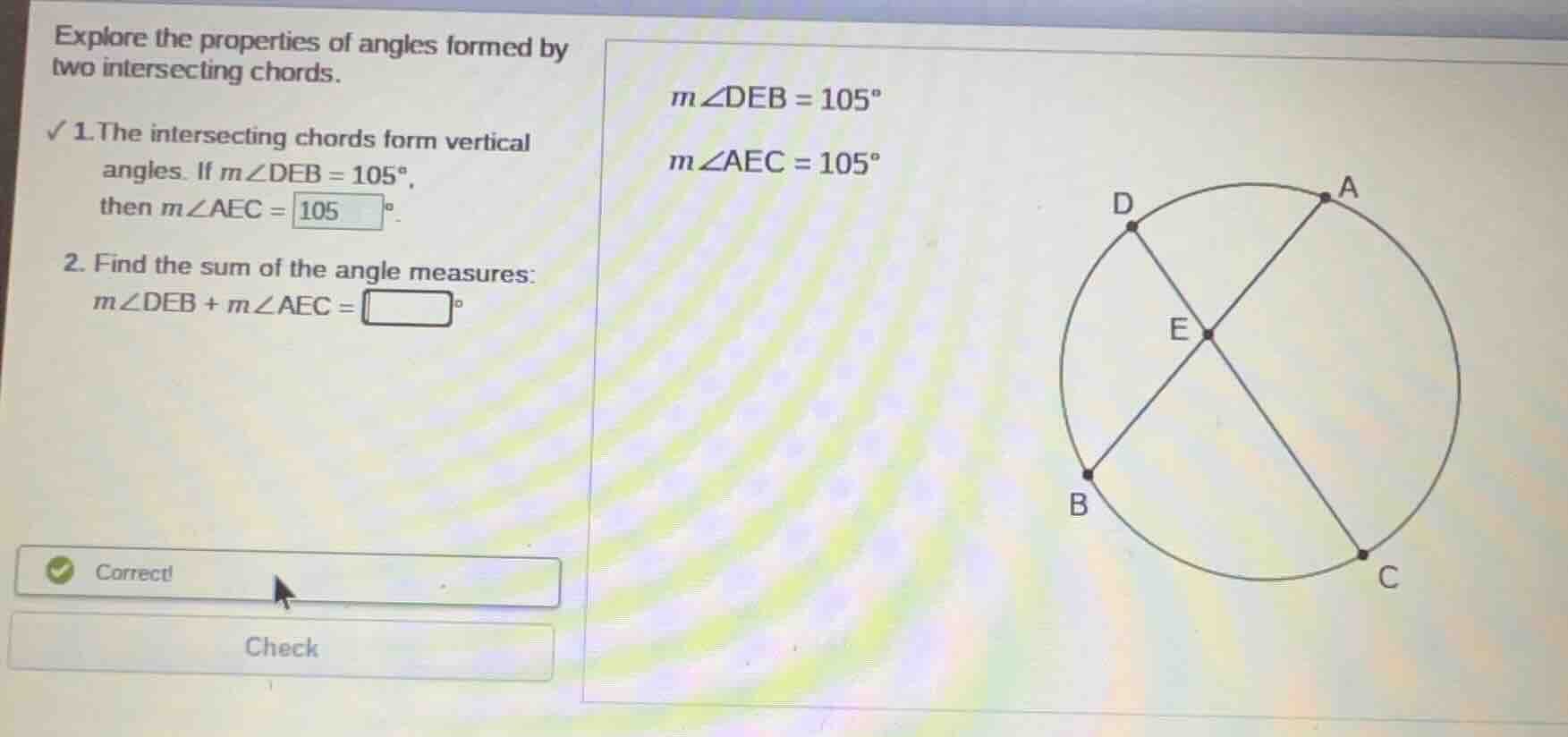 explore the properties of angles formed by two intersecting chords. 1. …