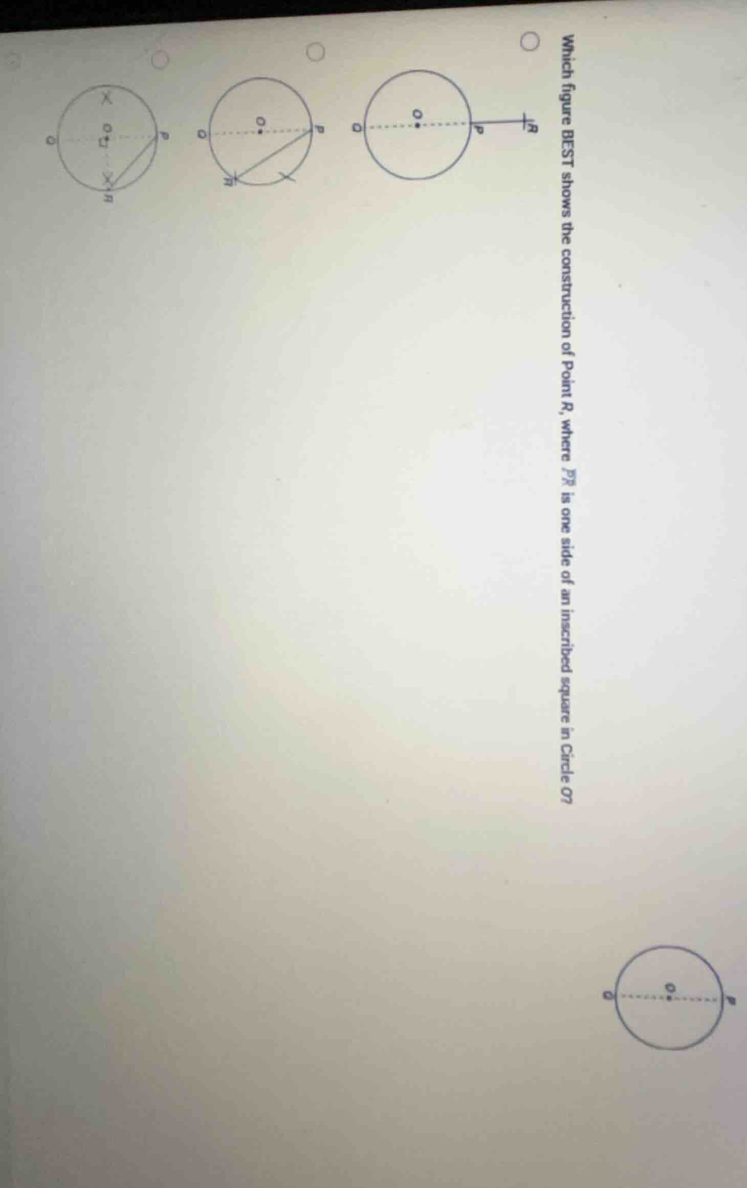 which figure best shows the construction of point r, where \\( \\overli…