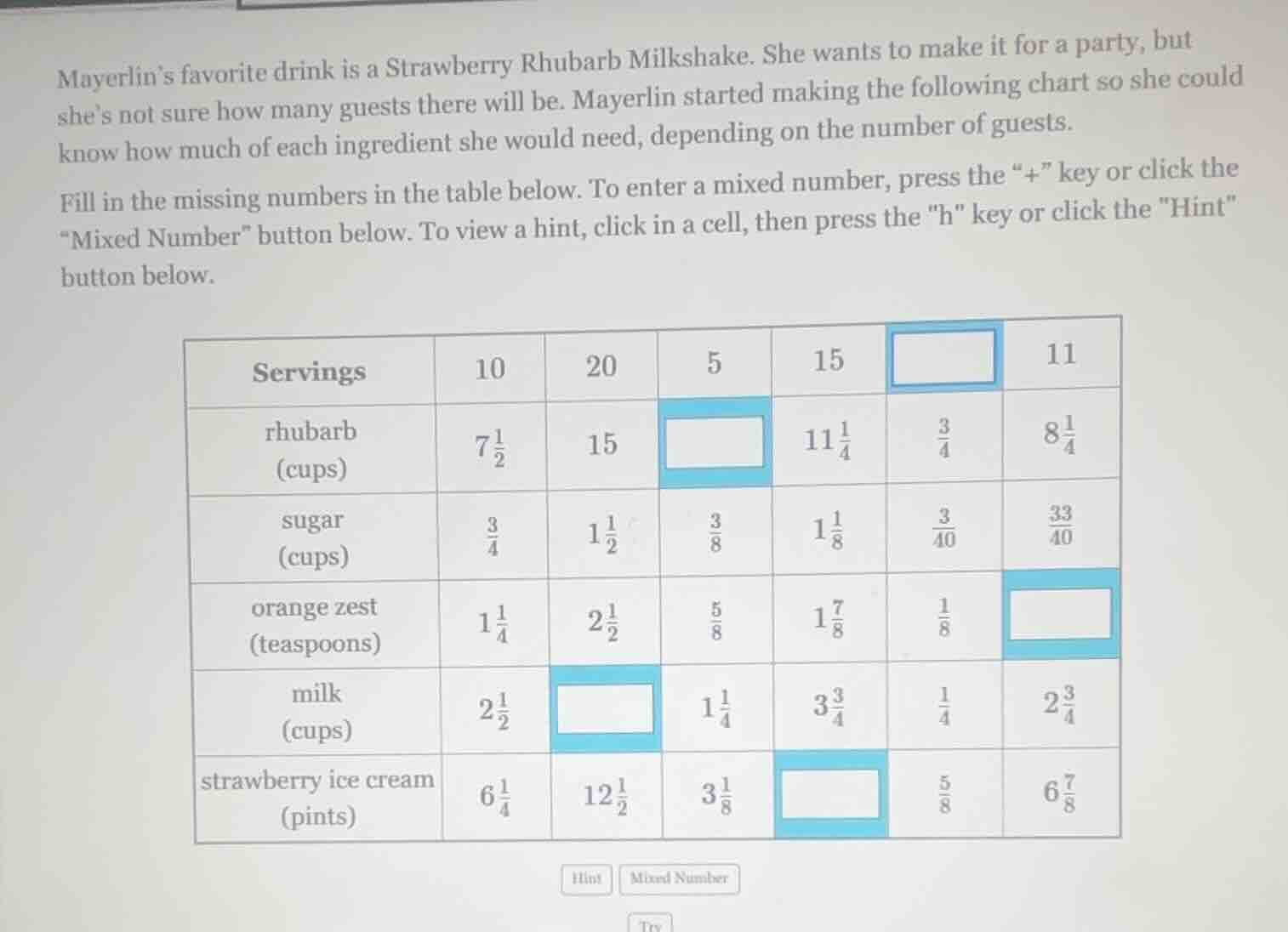 mayerlín’s favorite drink is a strawberry rhubarb milkshake. she wants …