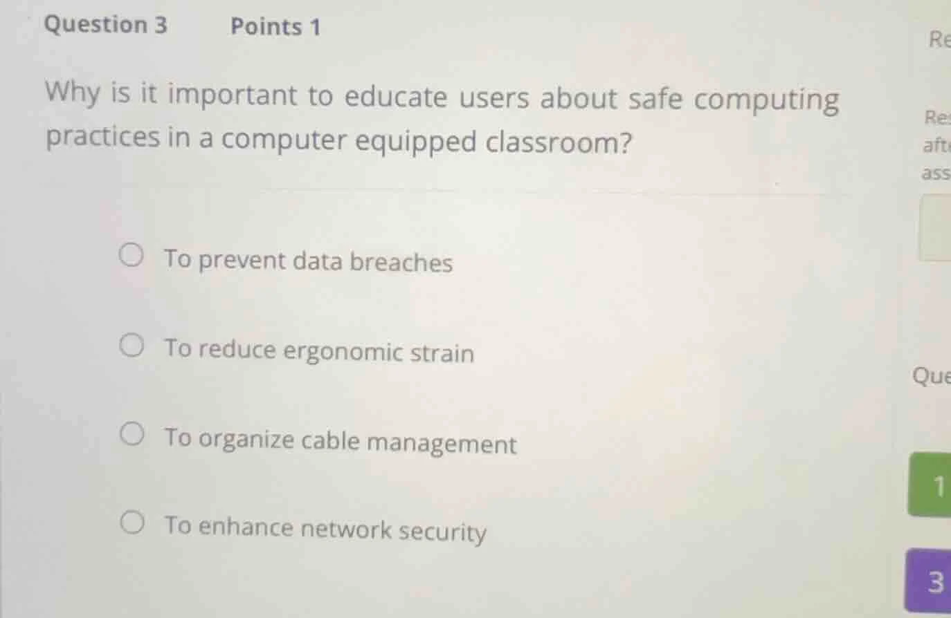 question 3 points 1 why is it important to educate users about safe com…