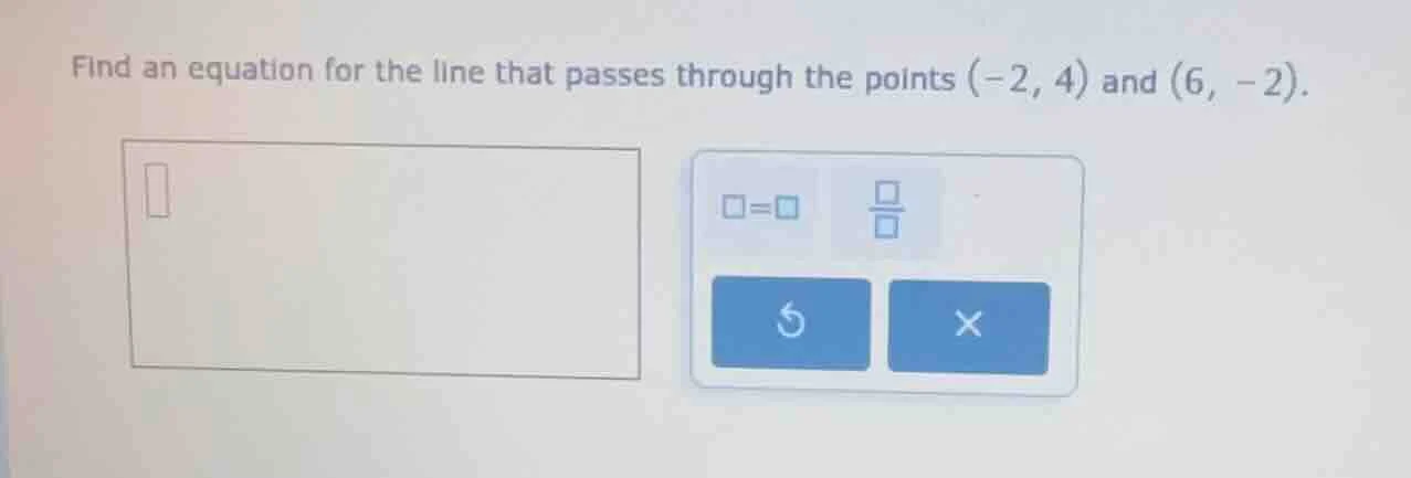 find an equation for the line that passes through the points (-2, 4) an…