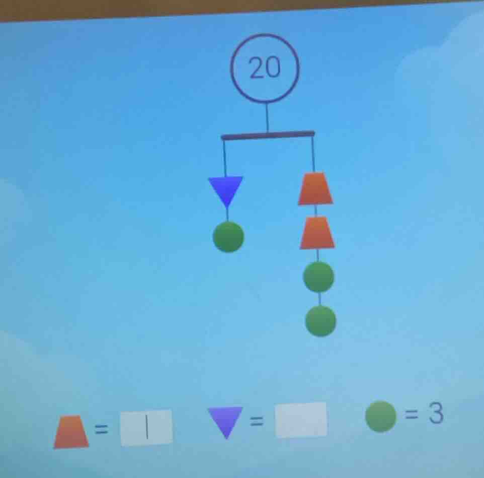 there is a balance diagram with a circle labeled 20 at the top. on the …