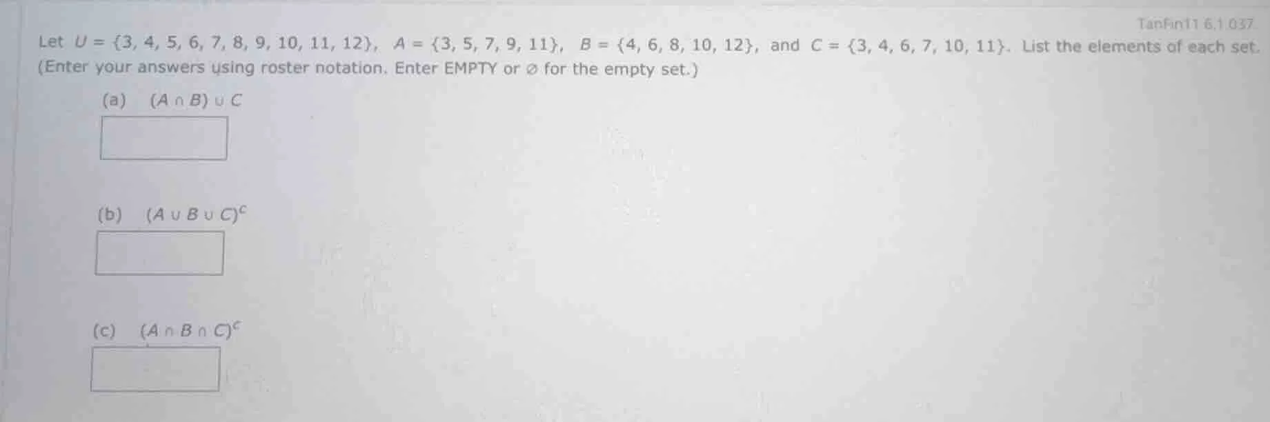 let u = {3, 4, 5, 6, 7, 8, 9, 10, 11, 12}, a = {3, 5, 7, 9, 11}, b = {4…