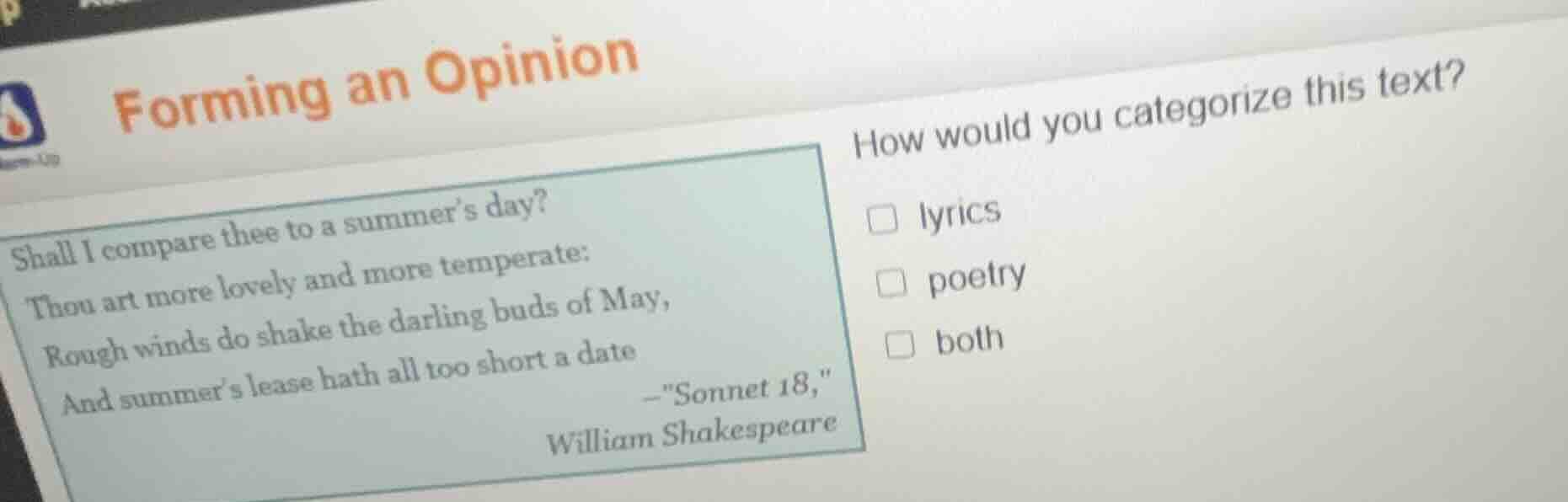 forming an opinion shall i compare thee to a summer’s day? thou art mor…