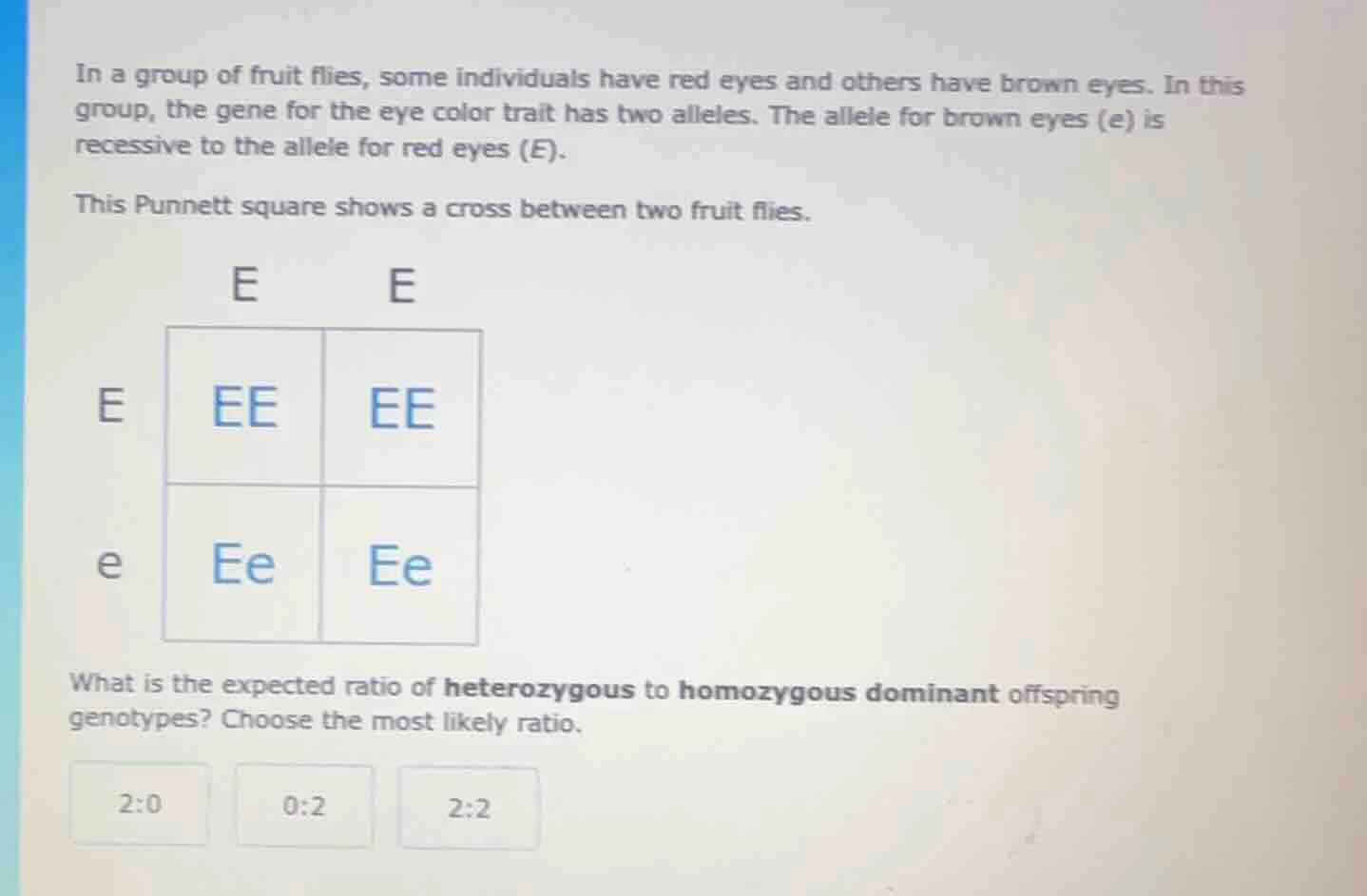 in a group of fruit flies, some individuals have red eyes and others ha…
