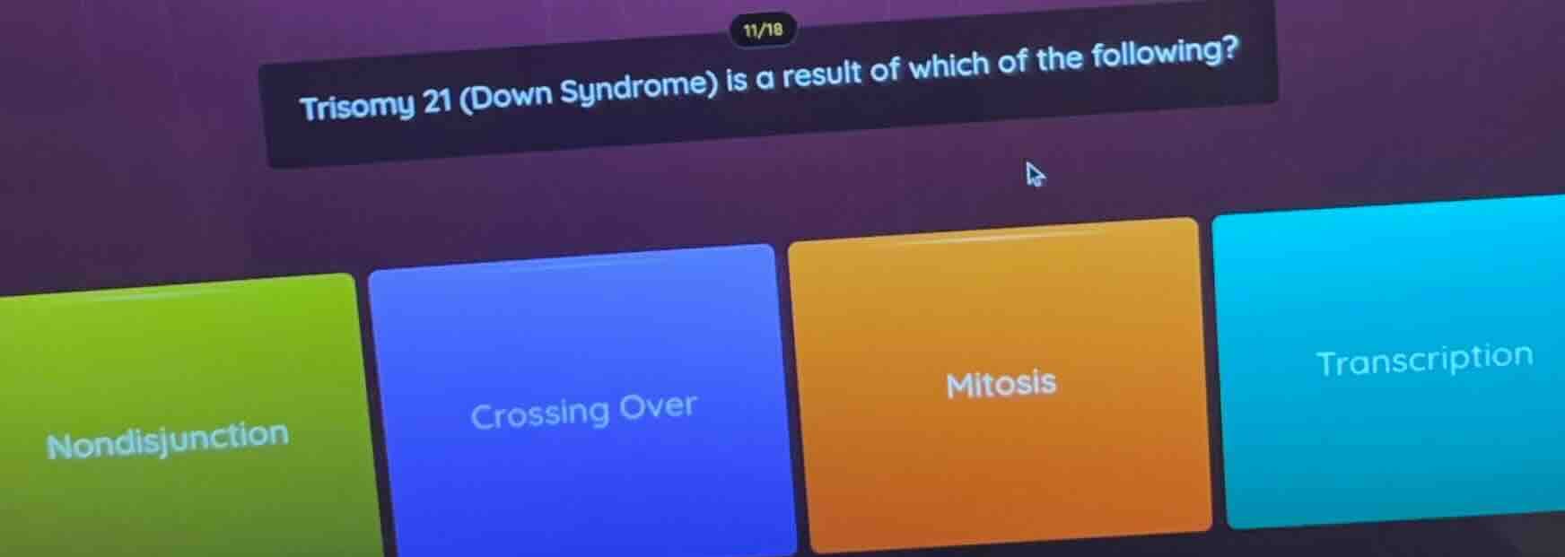 trisomy 21 (down syndrome) is a result of which of the following? nondi…