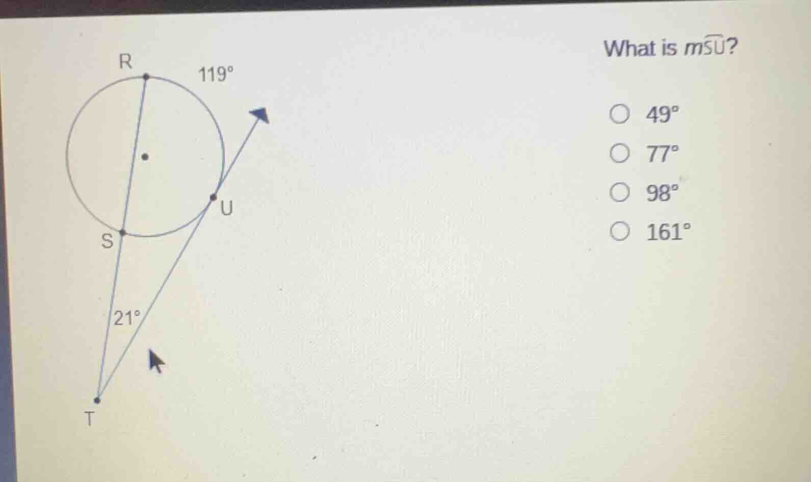 what is ( moverarc{su} )? a circle with center (represented by a dot) a…