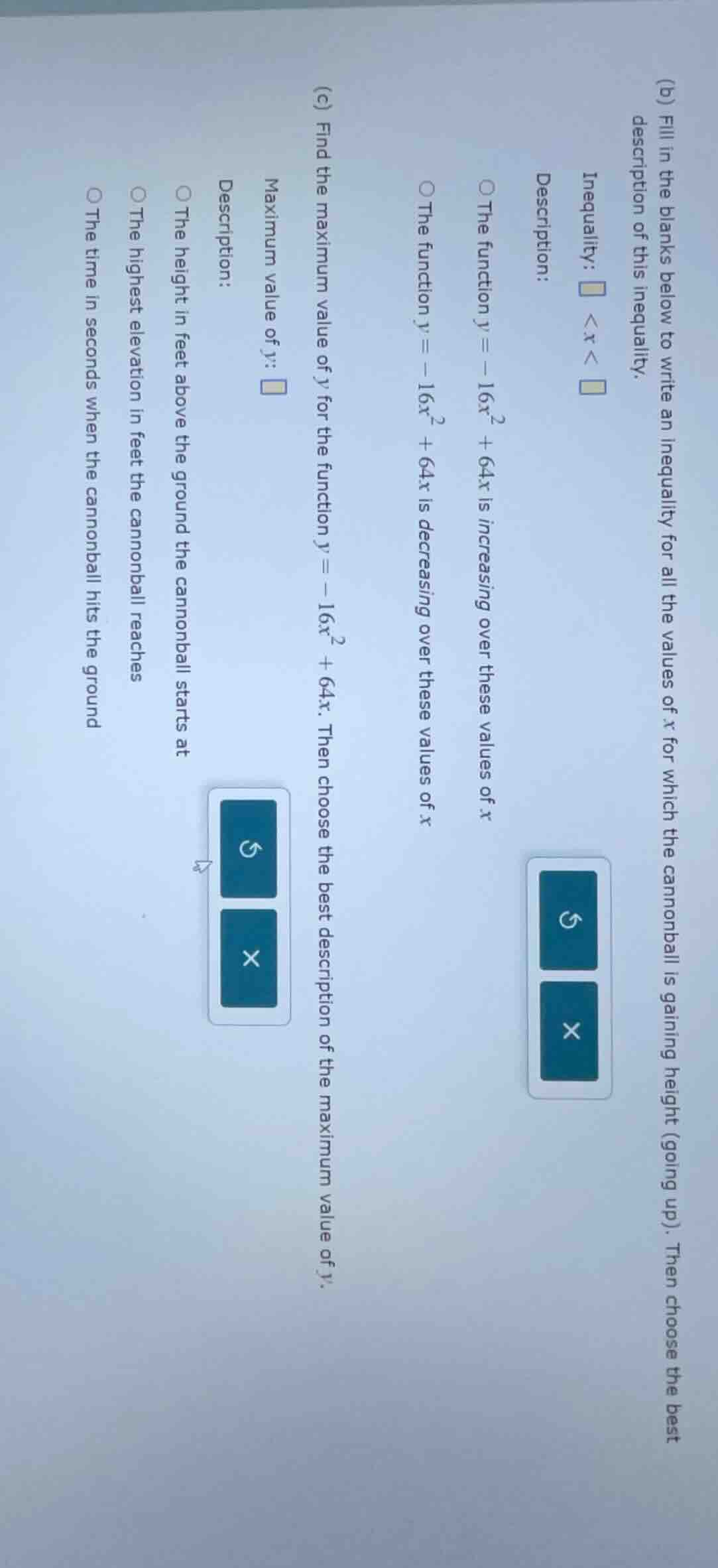 (b) fill in the blanks below to write an inequality for all the values …