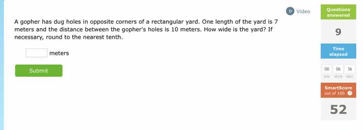 a gopher has dug holes in opposite corners of a rectangular yard. one l…