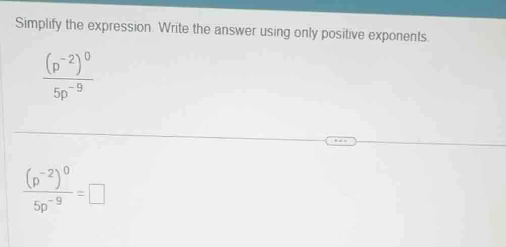 simplify the expression. write the answer using only positive exponents…