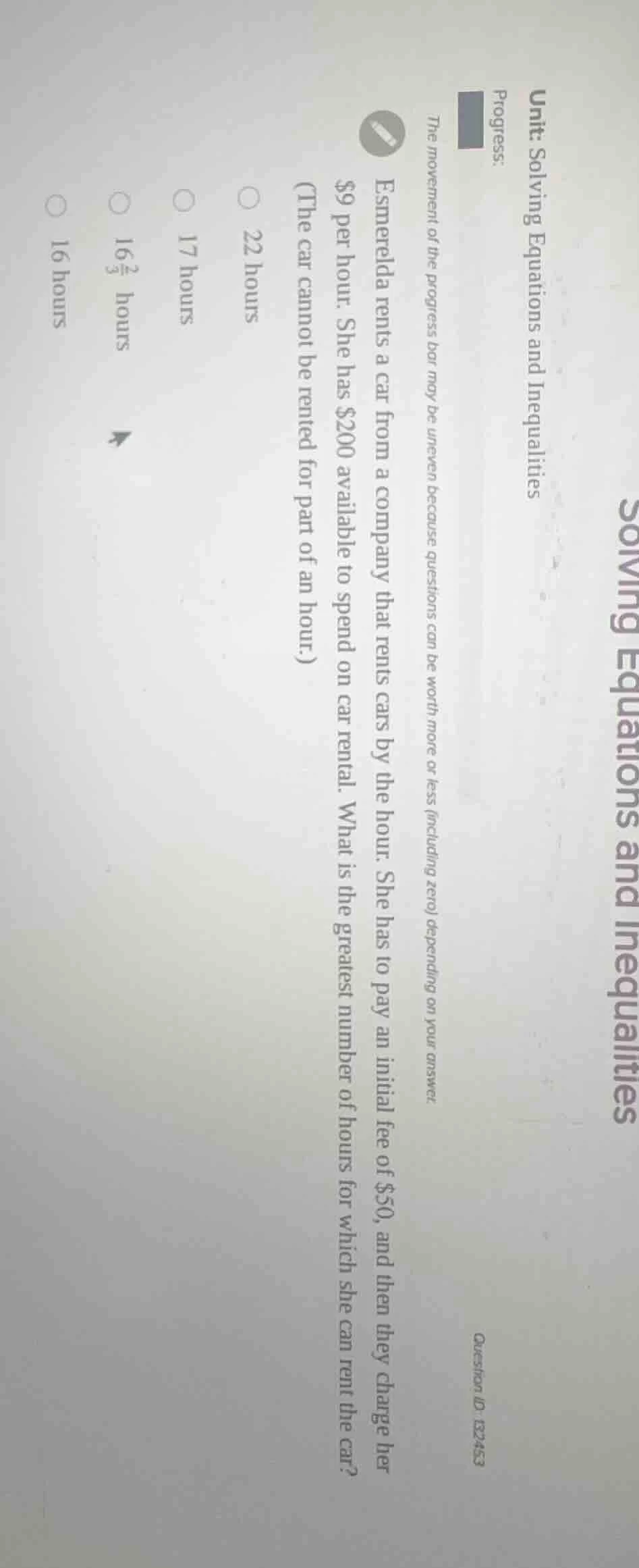 unit: solving equations and inequalities progress: the movement of the …
