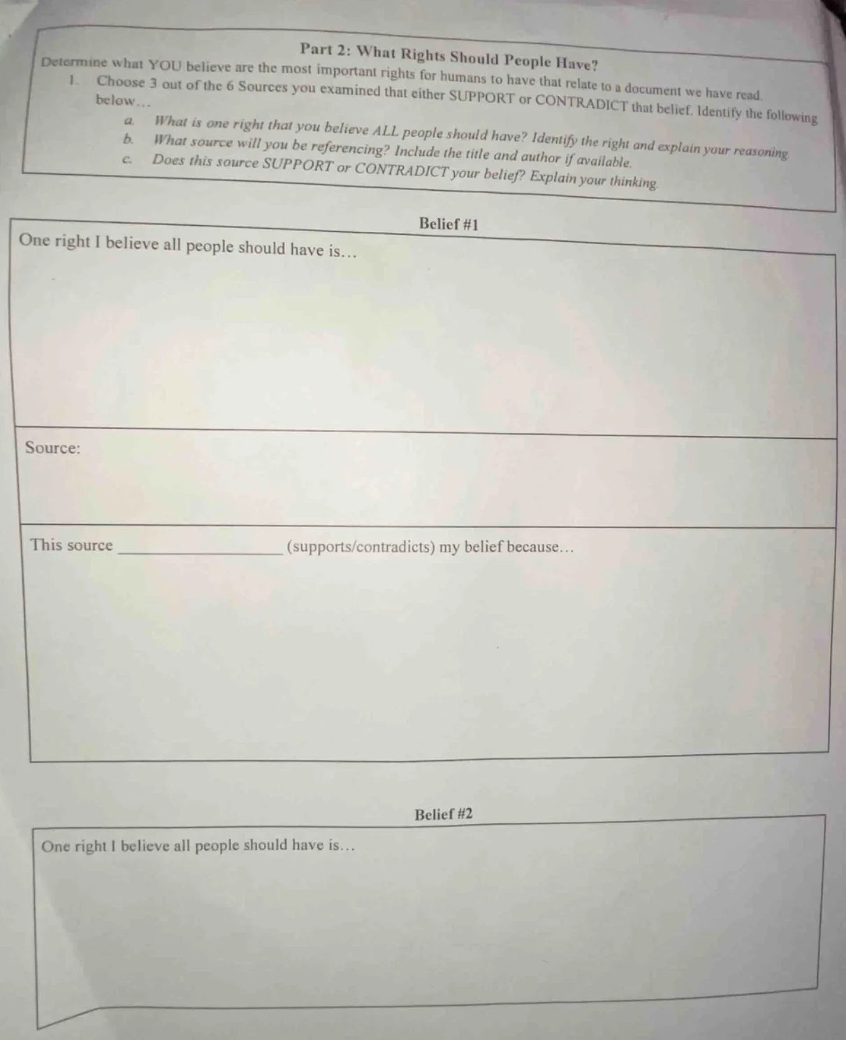 part 2: what rights should people have? determine what you believe are …
