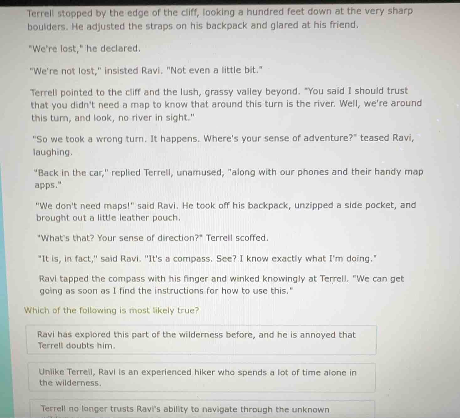 terrell stopped by the edge of the cliff, looking a hundred feet down a…