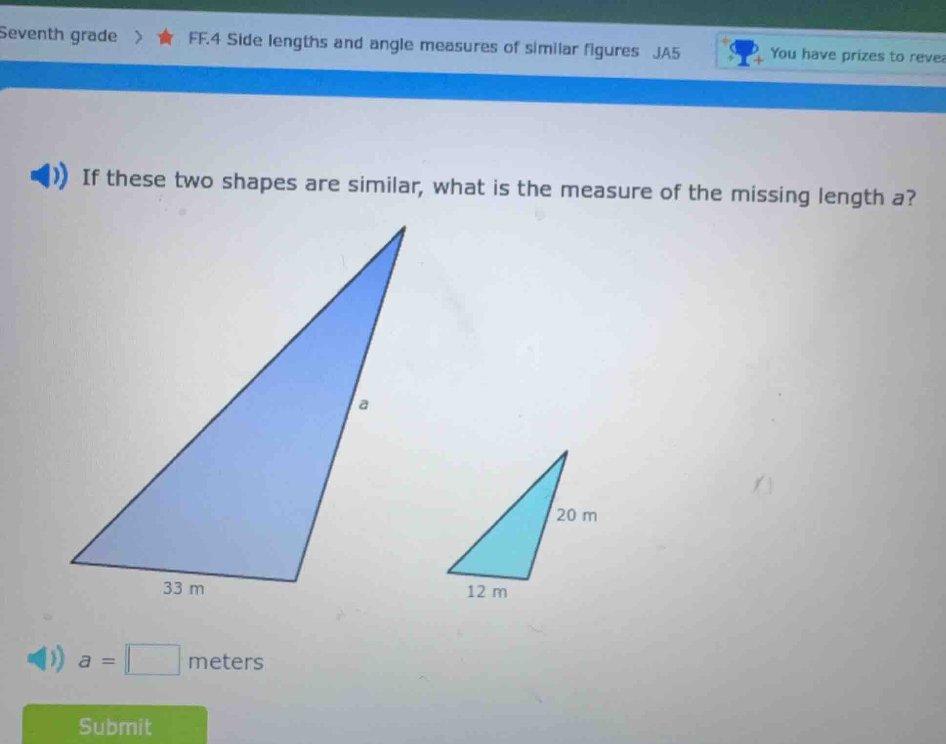 seventh grade > ★ ff.4 side lengths and angle measures of similar figur…