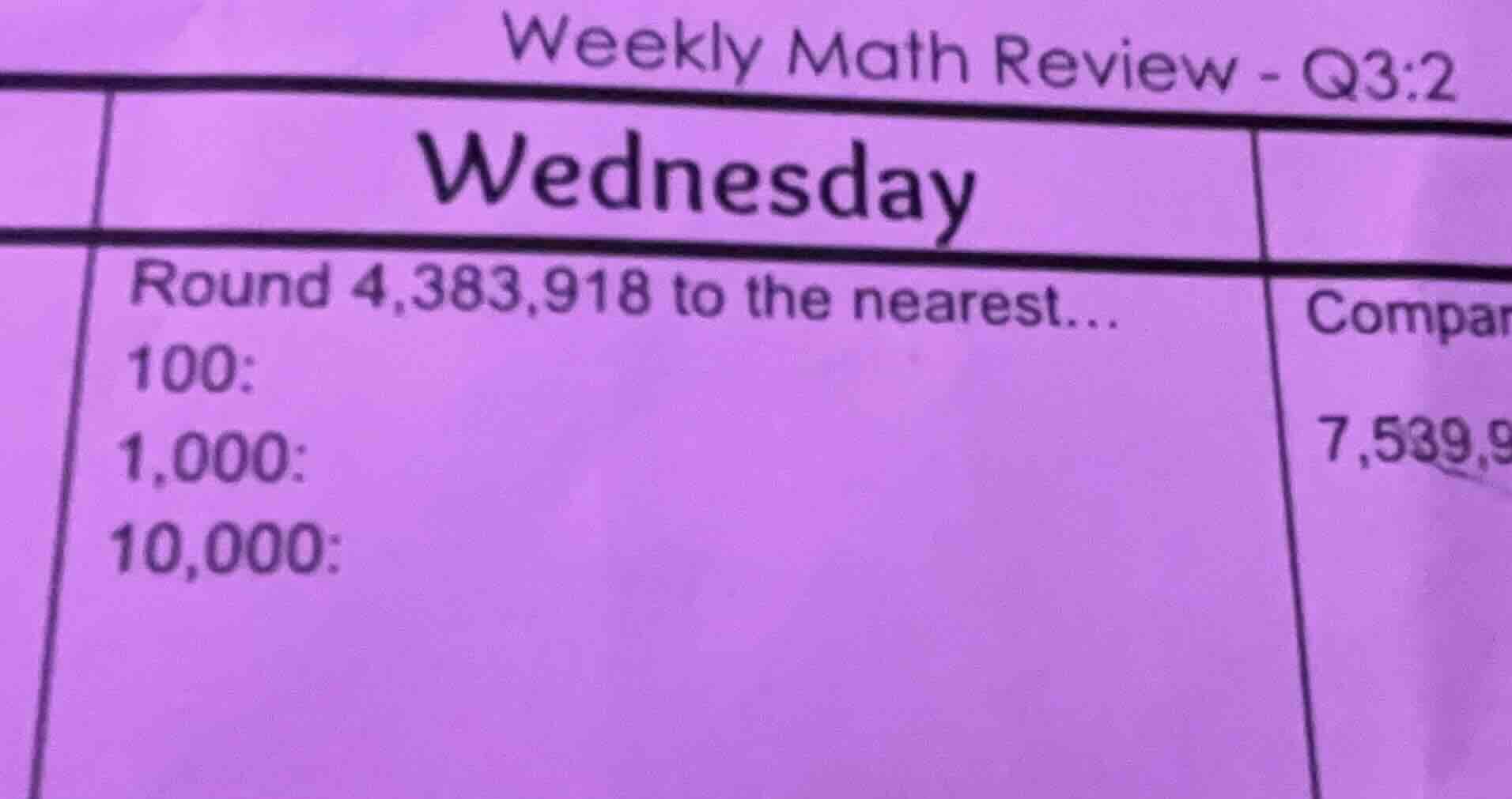 weekly math review - q3:2 wednesday round 4,383,918 to the nearest... 1…