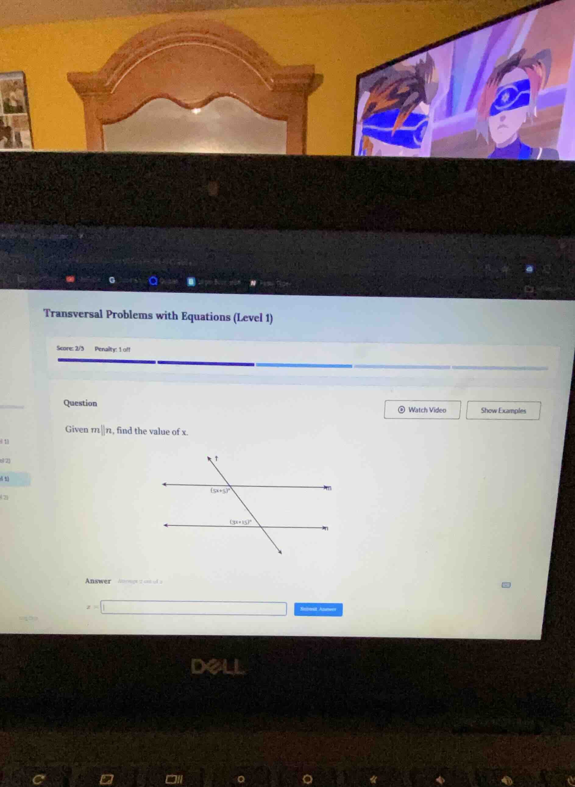 transversal problems with equations (level 1) score: 2/5 penalty: 1 off…