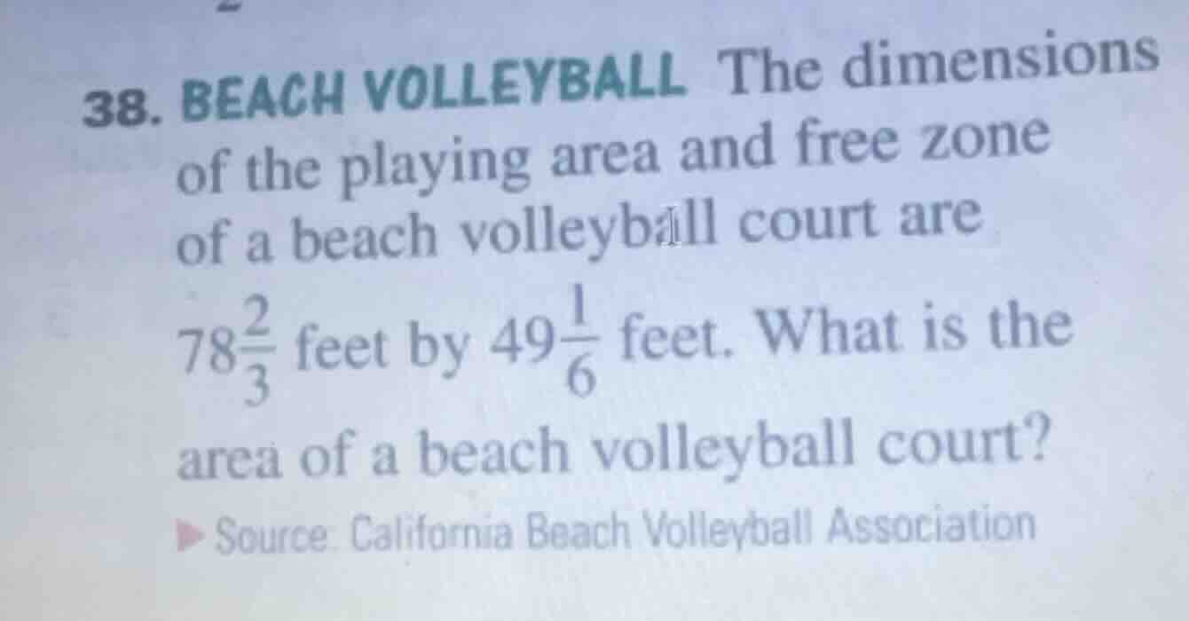 38. beach volleyball the dimensions of the playing area and free zone o…