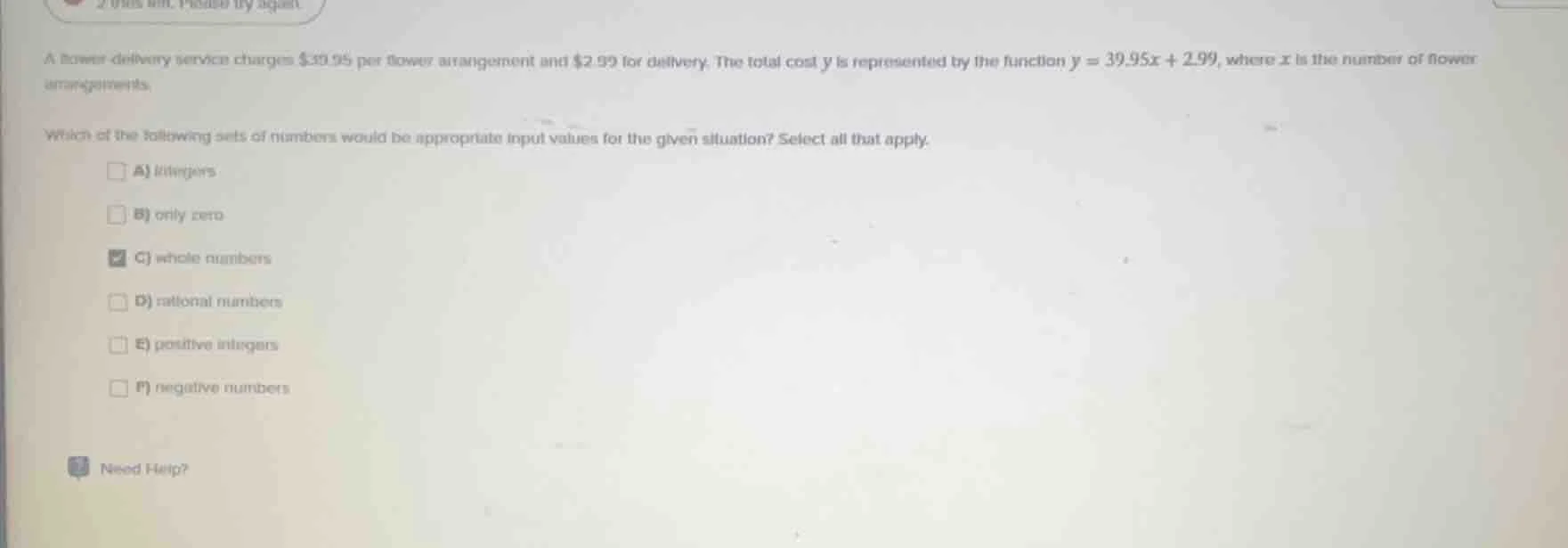 a flower delivery service charges $39.95 per flower arrangement and $2.…