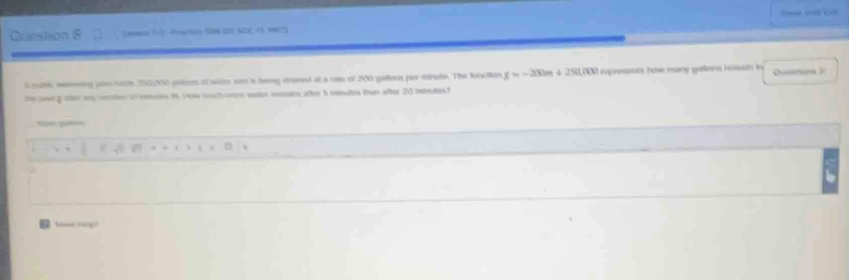 in a public swimming pool, 250,000 gallons of water are being drained a…