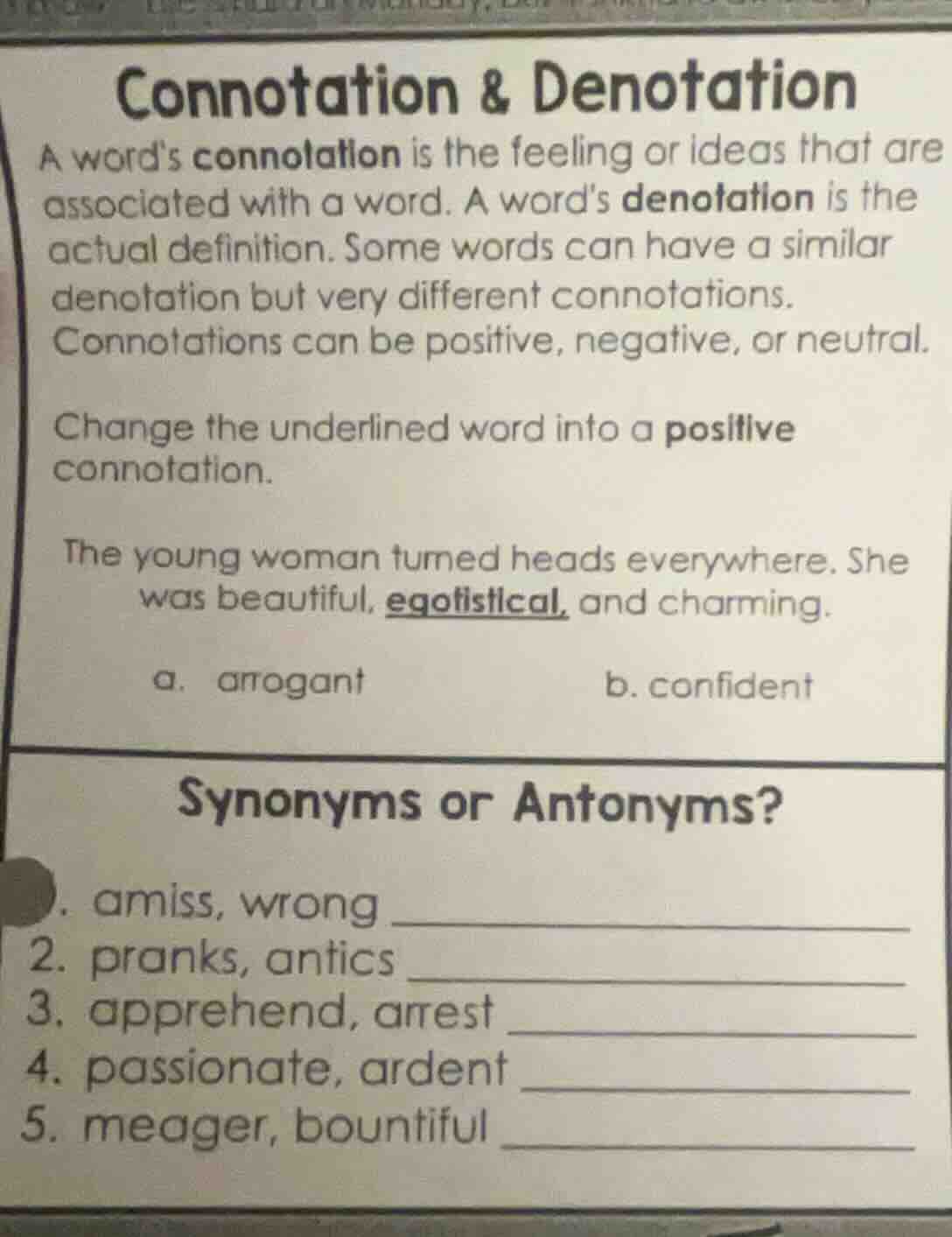 connotation & denotation a words connotation is the feeling or ideas th…