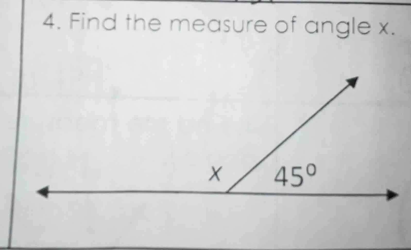 4. find the measure of angle x.