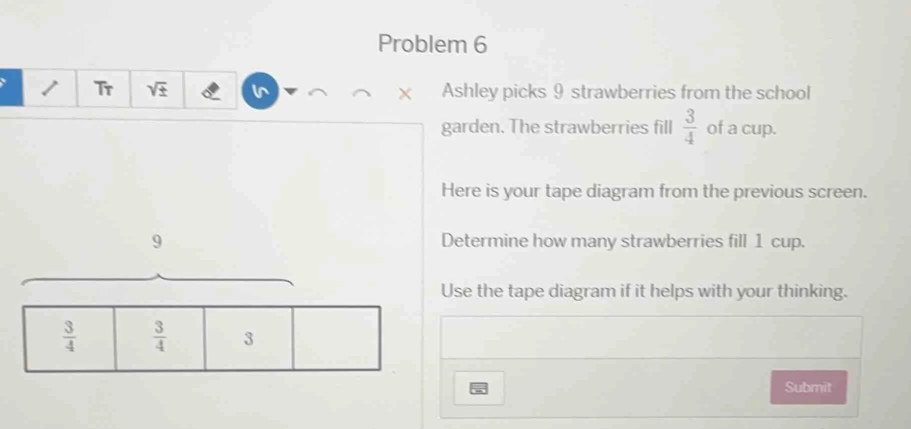 problem 6 ashley picks 9 strawberries from the school garden. the straw…