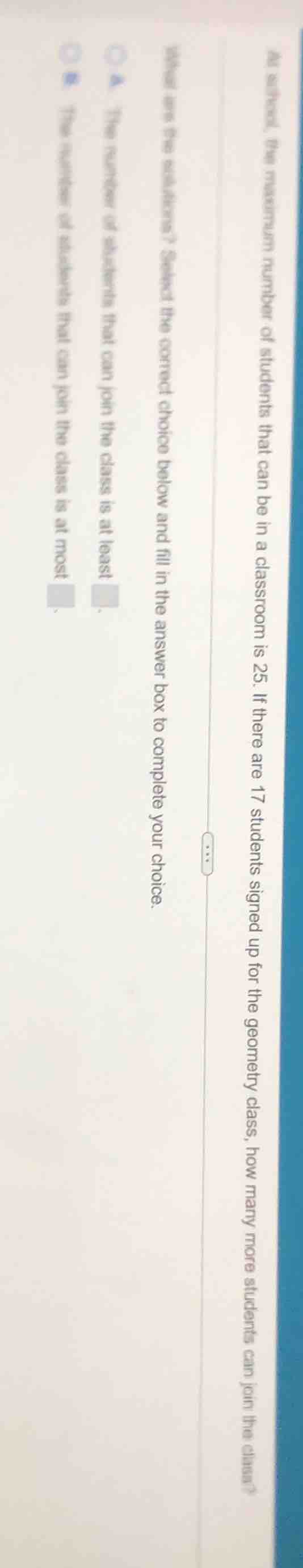 at school, the maximum number of students that can be in a classroom is…