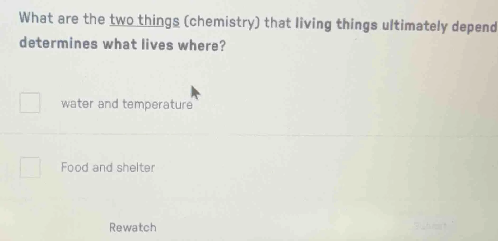 what are the two things (chemistry) that living things ultimately depen…