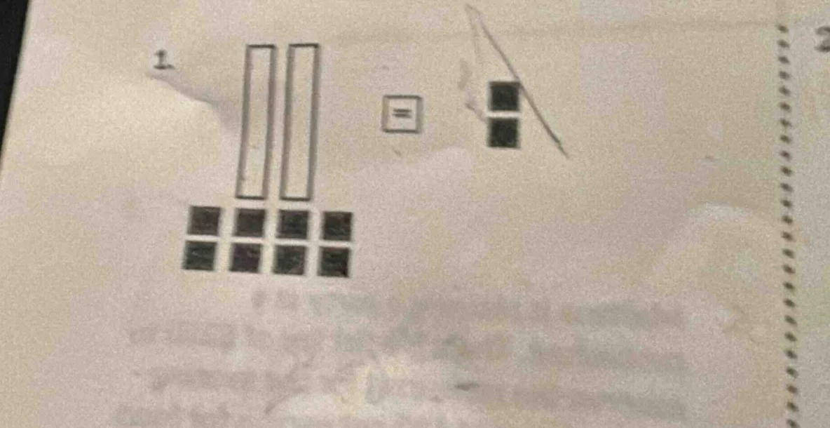 1. image content: two vertical rectangles, an equal sign, two black squ…