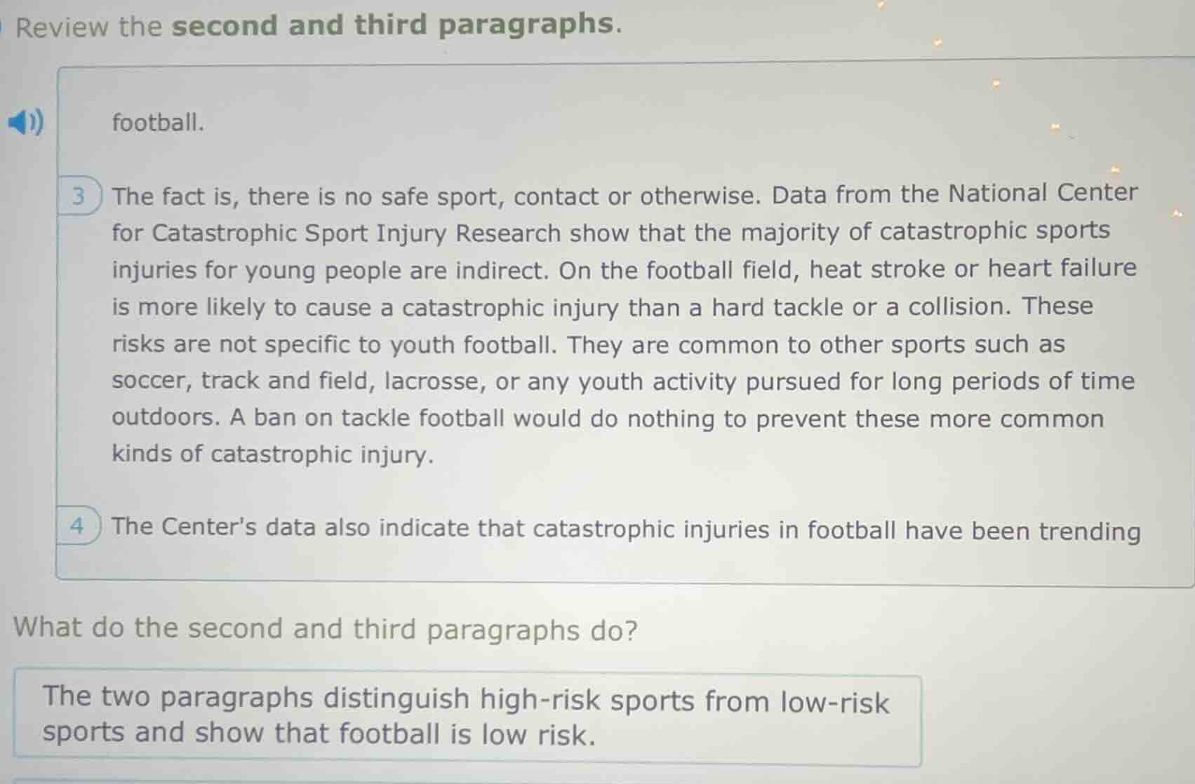 review the second and third paragraphs. football. 3 the fact is, there …