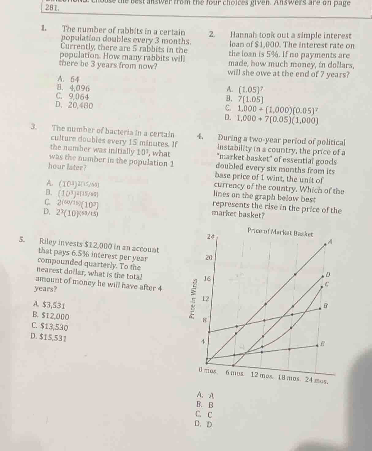 choose the best answer from the four choices given. answers are on page…