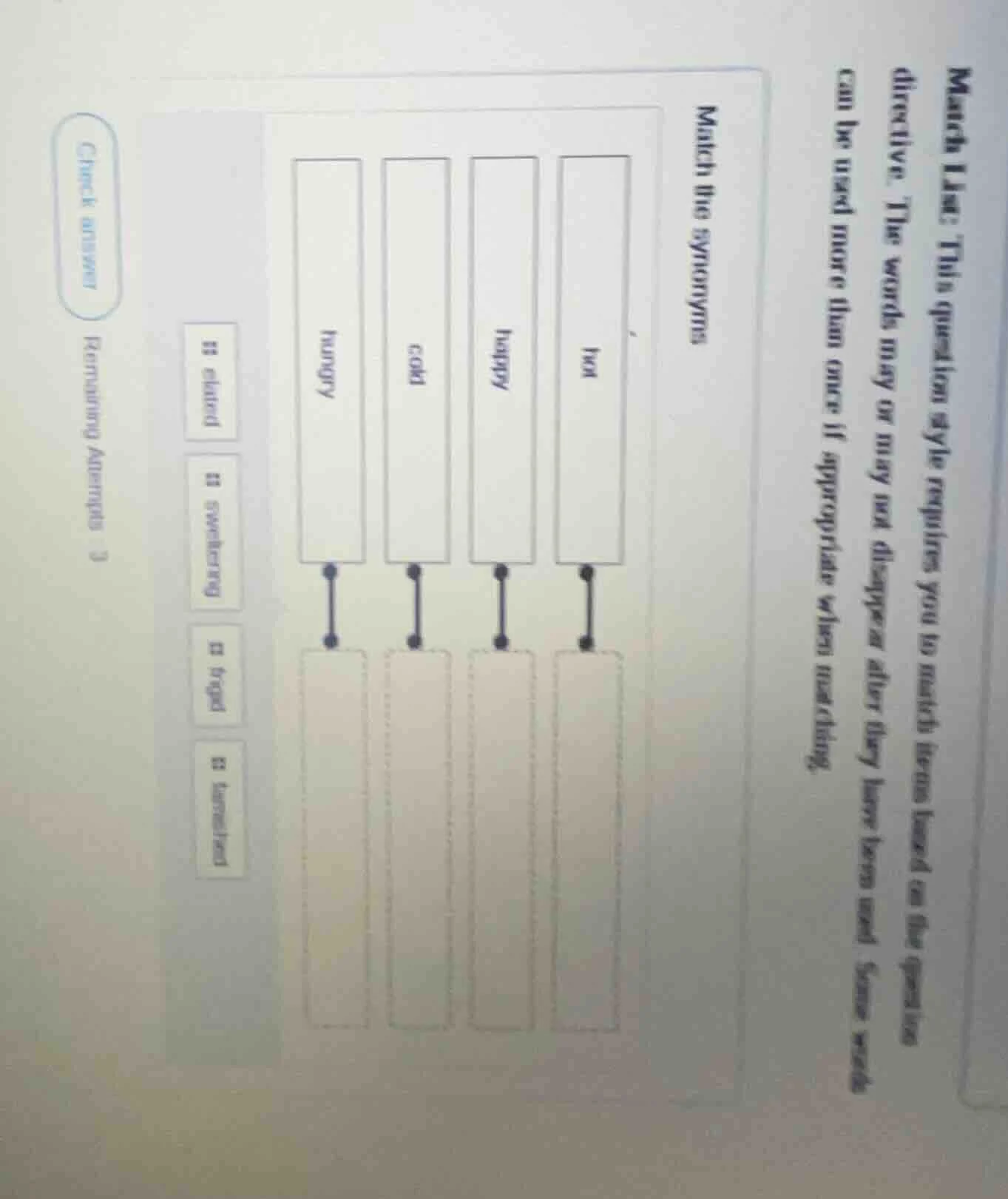 match list: this question style requires you to match items based on th…