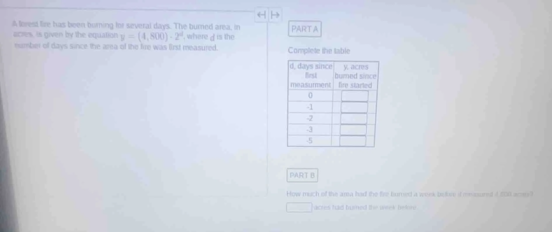 a forest fire has been burning for several days. the burned area, in ac…