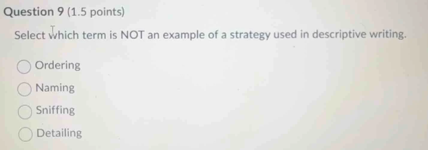 question 9 (1.5 points) select which term is not an example of a strate…