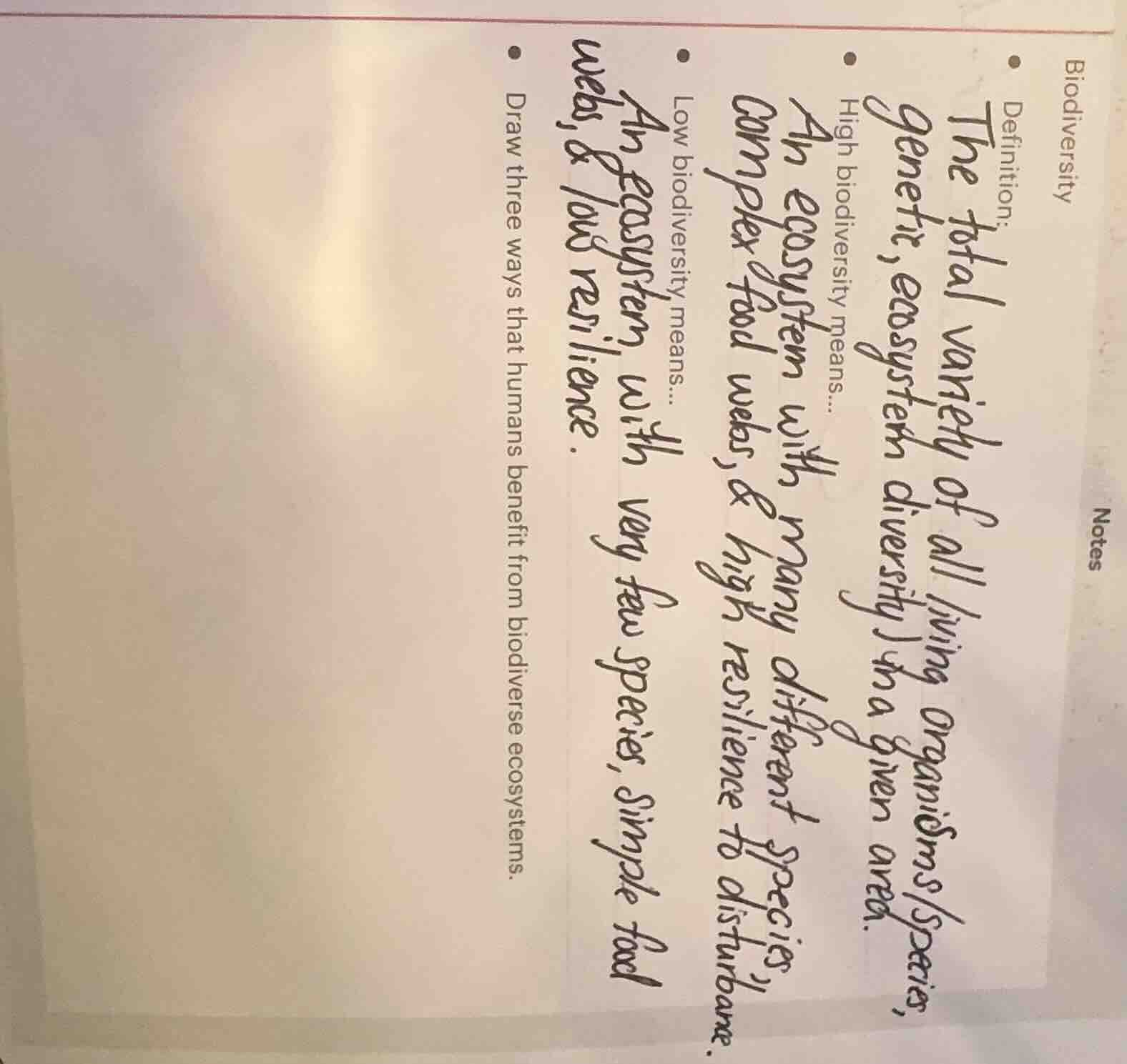 biodiversity notes definition: the total variety of all living organism…