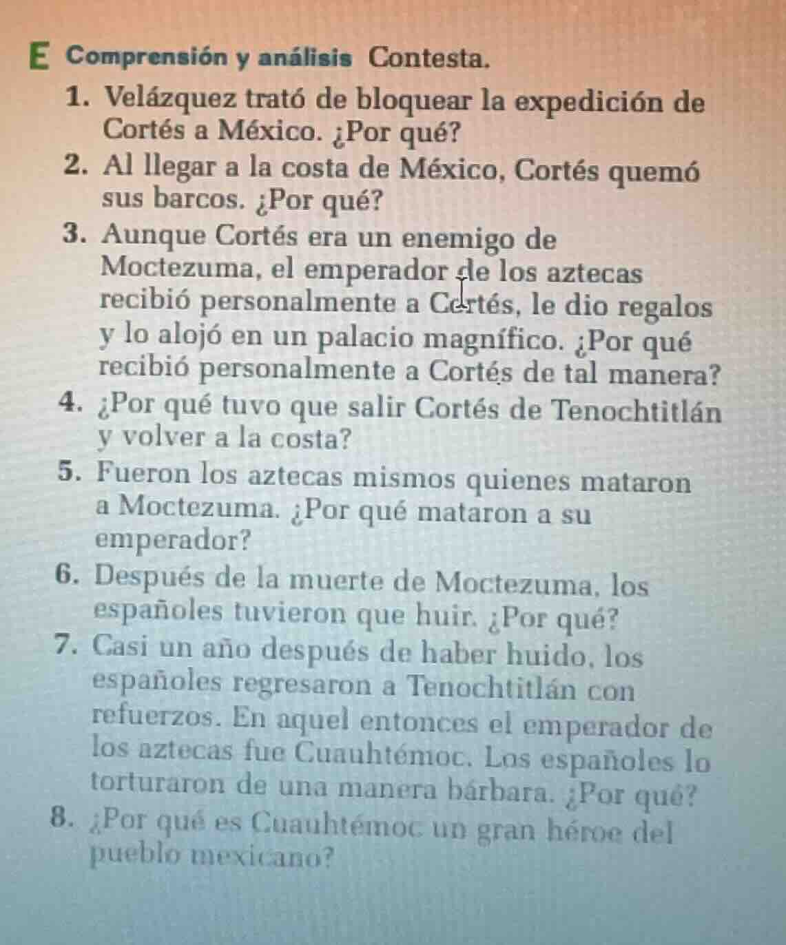 e comprensión y análisis contesta. 1. velázquez trató de bloquear la ex…