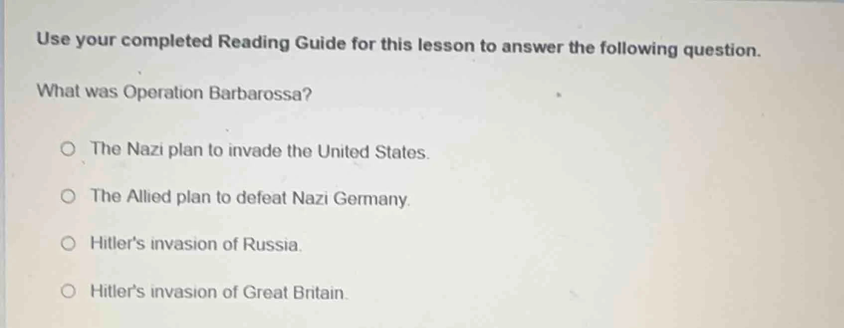 use your completed reading guide for this lesson to answer the followin…